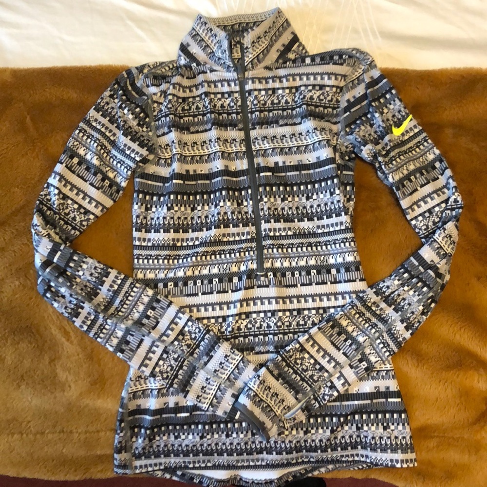 Nike Pro Dri-Fit Half Zip Pullover Pixel Print